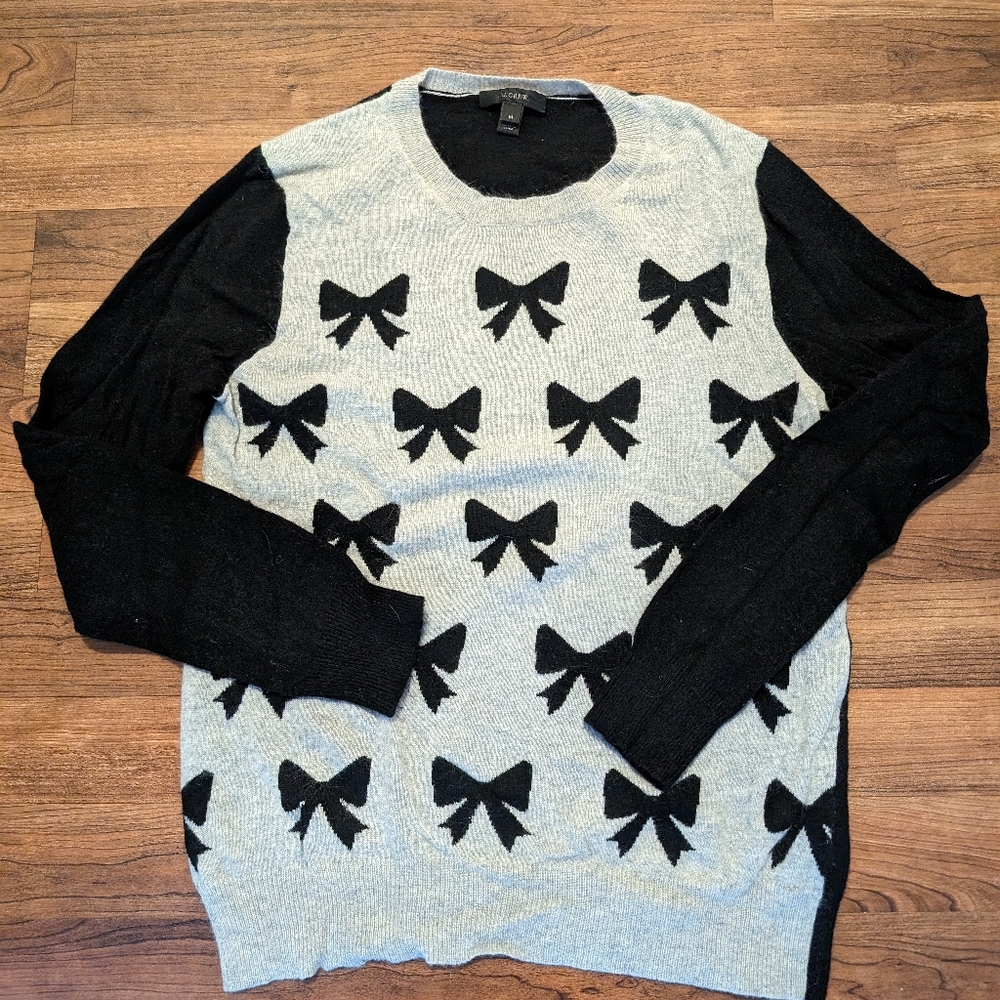 J Crew Bow crewneck sweater